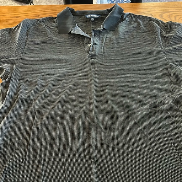 Ralph Lauren Men Black Polka Dots Polo Golf Short Sleeve Collar T-Shirt Size XXL - Picture 1 of 6